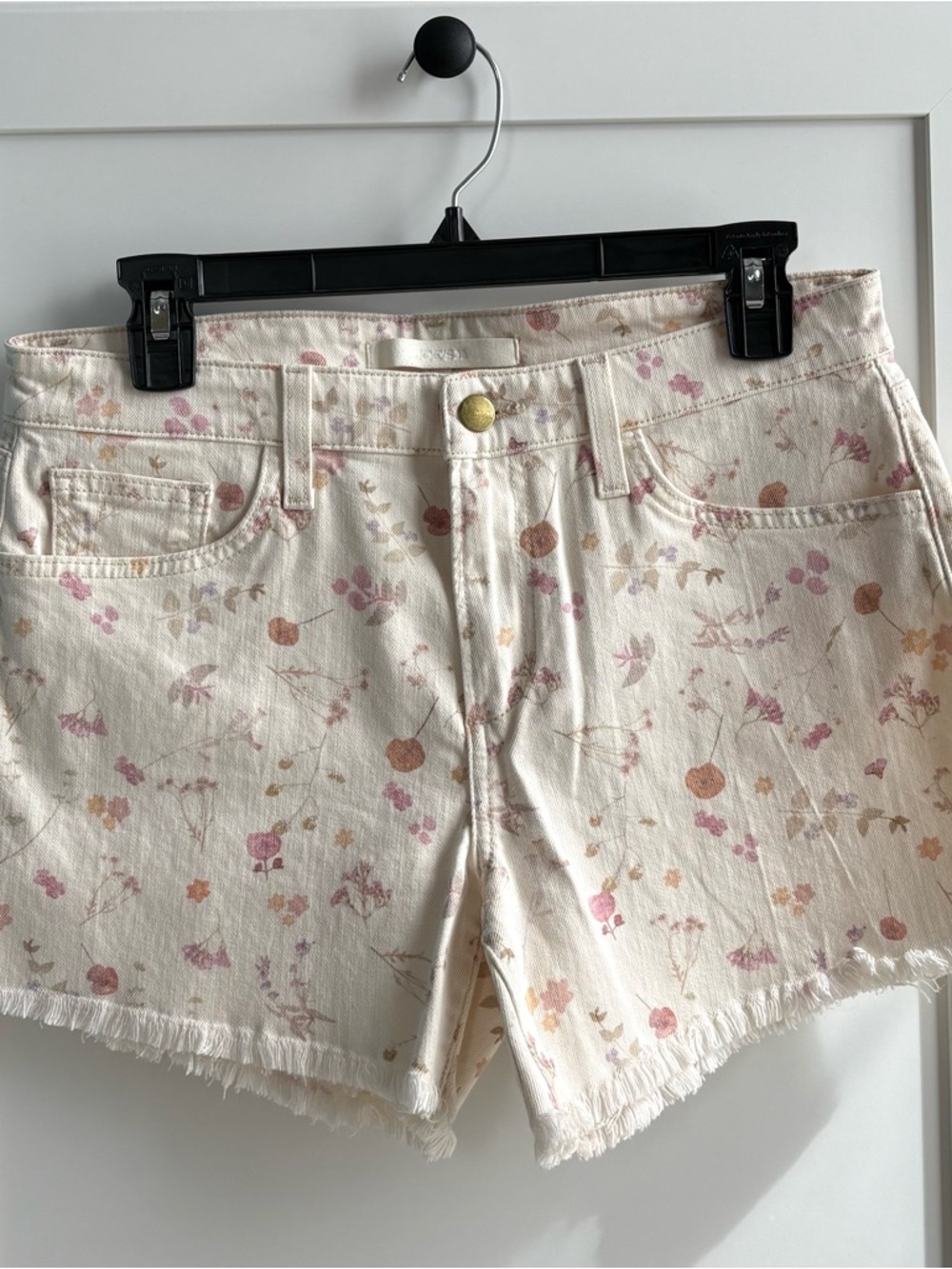 Joe's Jeans Cream Floral Print Denim Shorts